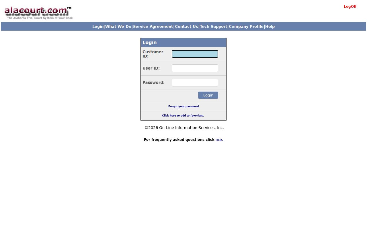 Choctaw County case search through the Alacourt subscriber interface