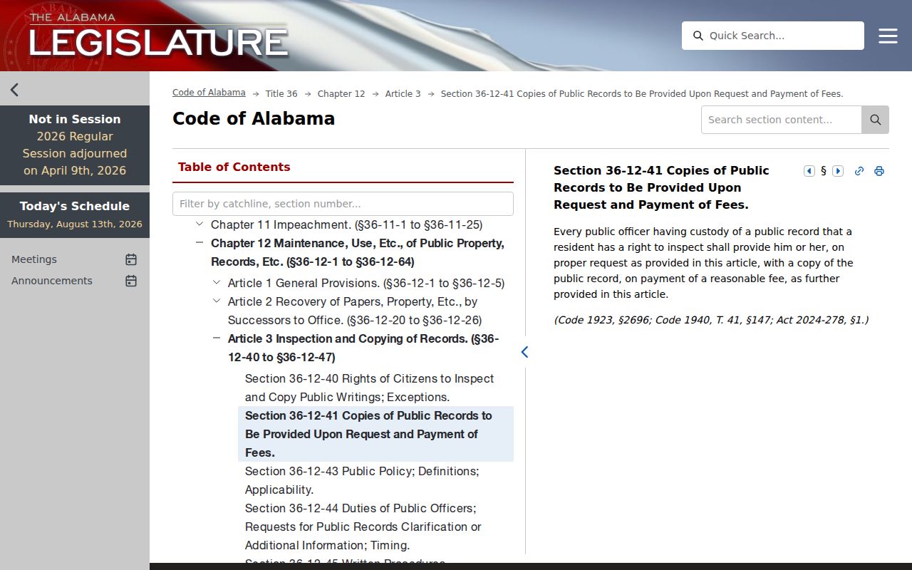 Lisman court docket copies under Alabama public-writing law