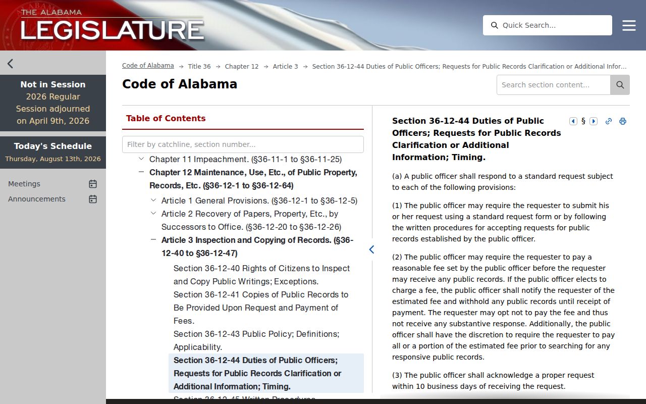 Lisman court record request timing under Alabama law