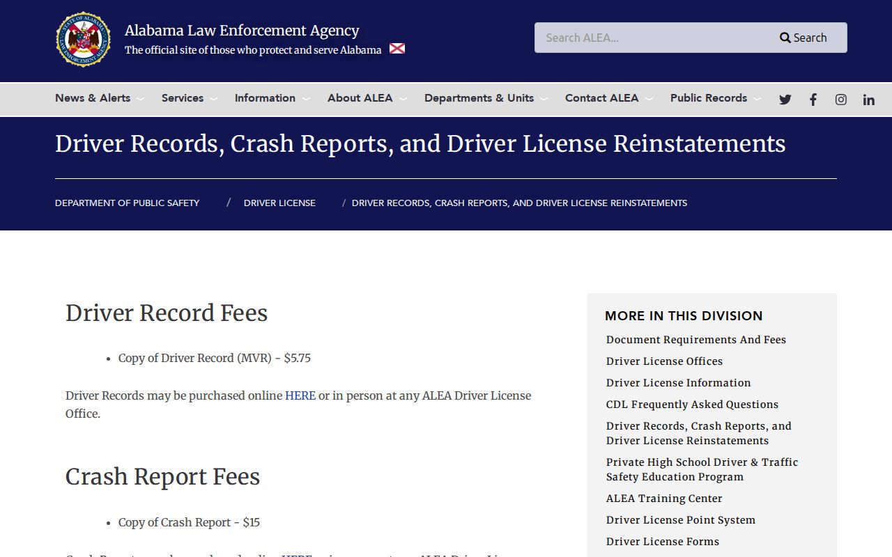 ALEA custodian source distinguished from Choctaw County traffic court records